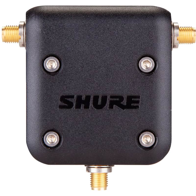 Shure UA221DB-RSMA The UA221DB-RSMA splits an incoming signal into two outgoing signals, allowing two GLXD4R+ receivers to share a single pair of antennas. image 1