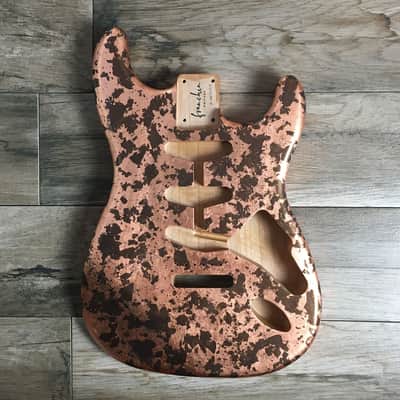 Made to Order - FRANCHIN Mercury guitar body Impressionist METALLIC LEAF (Gold/Silver/Copper/Bronze texture) Basswood Poplar Stratocaster-Strat-S-Style Made in Italy image 14