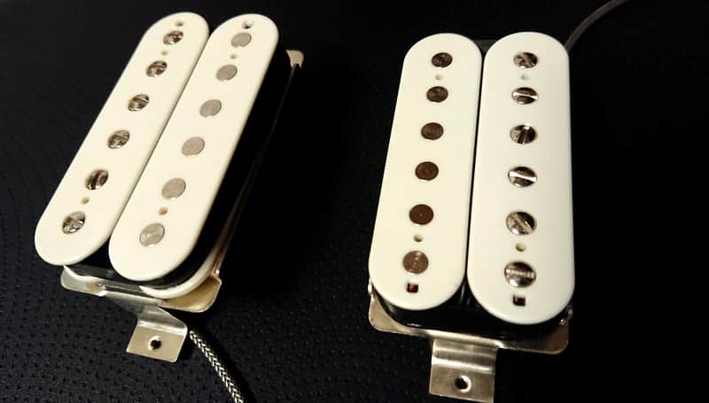 Humbucker PAF Pickups 1958 -59 VINTAGE Bone WHITE Fits Gibson LP SG Les Paul Hand Crafted Q pickups image 1
