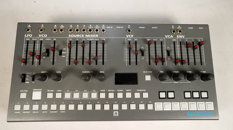 Malekko Manther Monophonic Analog Synthesizer and Sequencer 2018 - Gray image 1