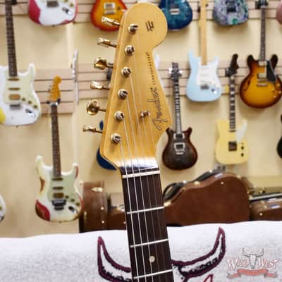 Fender Custom Shop Wild West Guitars 25th Anniversary 1960 Stratocaster Hardtail Madagascar Rosewood Fretboard Heavy Relic Fiesta Red 7.15 LBS image 7