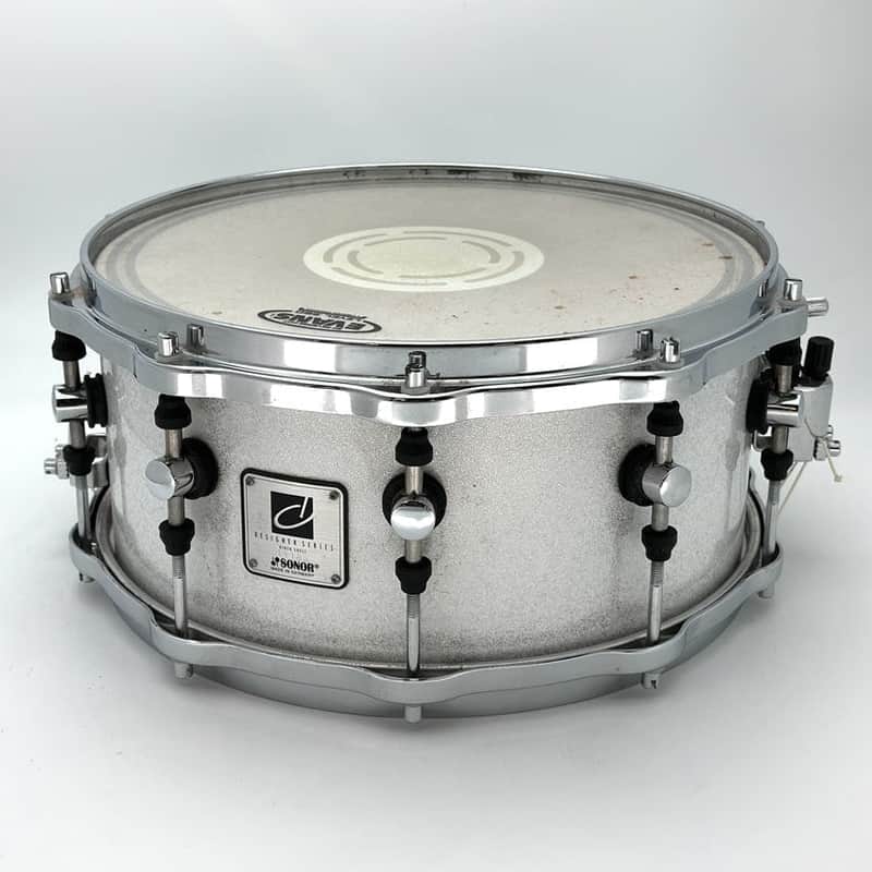 Used Sonor Designer Snare Drum - White Sparkle 14x6.5 - Very Good image 1