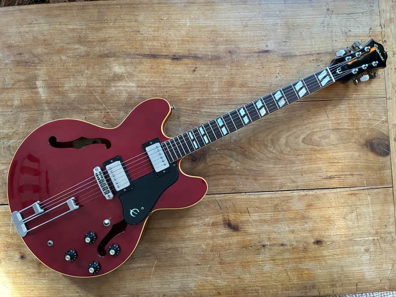 Epiphone  Riviera Blue Label  1971-75 - Cherry VIDÉO - Very Good