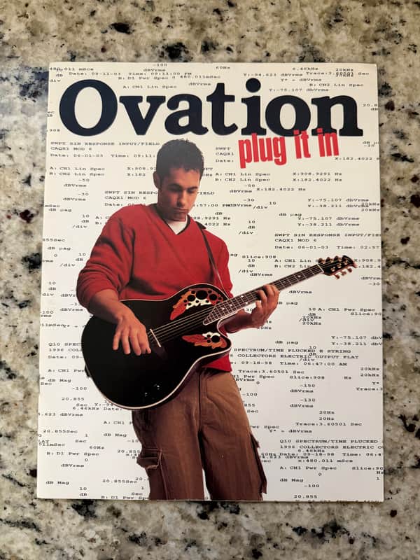 Ovation Catalog 1999 1865 Al Di Meola elite 12 string legend nylon 1863 1867 special balladeer celebrity deluxe cs257 CC01 CC-026 long neck mandolin bass Trekker Viper image 1