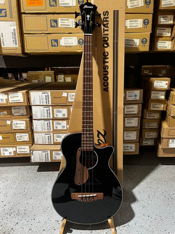 Ibanez AEGB24E AEG Acoustic-electric Bass Guitar - Black High Gloss image 1