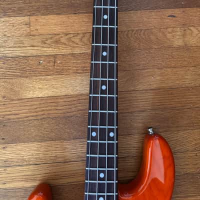 Ernie Ball Music Man Sting Ray 4 2003 - Translucent Orange Left Handed image 3