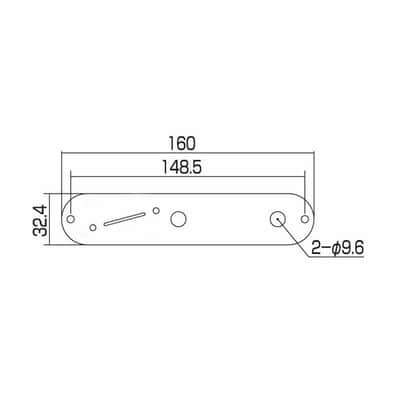 Telecaster chrome Control Plate 3/8, 9,5mm, slanted slot for switch image 4