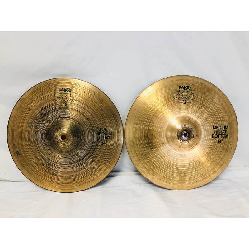 Paiste 14" 505 "Black Label" Medium Hi-Hat Cymbals (Pair) 1974 - 1980 image 1