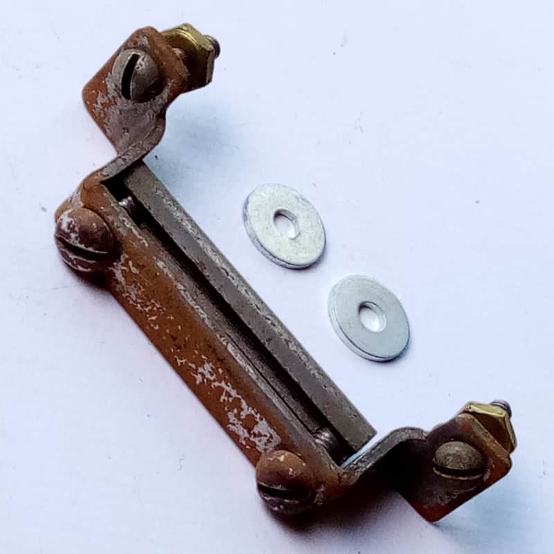 Leedy 1910 1 7/8"Snare Drum Butt Plate Half-Circle Clamp-Bar Nickel Indianapolis image 1
