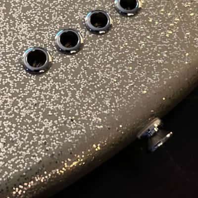 2015 Squier by Fender Mikey Way Signature Mustang Bass - Large Flake Silver Sparkle image 12
