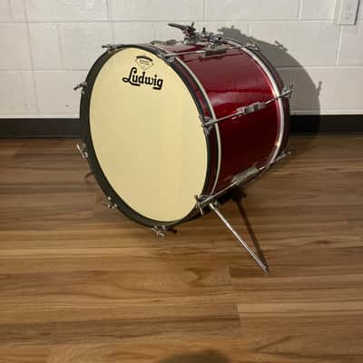 Ludwig No. 996-1 Club Date Outfit 8x12" / 14x14" / 14x20" Drum Set with Keystone Badges 1967 - Red Sparkle image 3