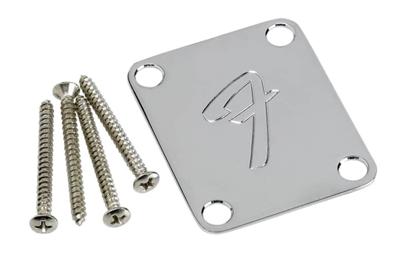 Fender 4-Bolt Vintage-Style Neck Plate "F" Chrome image 1