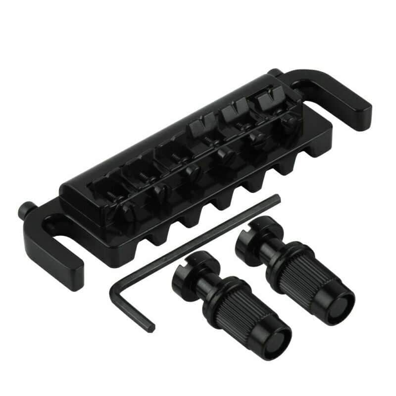 Les Paul SG Style Flexible Wraparound Bridge Tailpiece, Black image 1