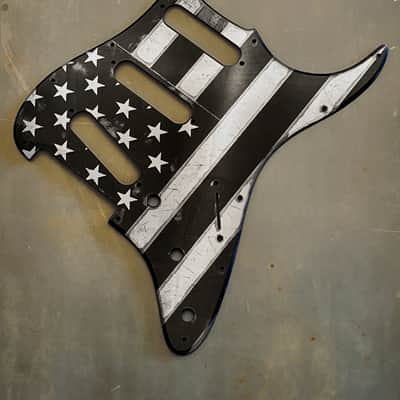 American Flag Pickguard & Tremolo Cover in Gun Metal Gray Acrylic Mirror for Fender Stratocaster SSS, HSS, HSH Setups Available image 7