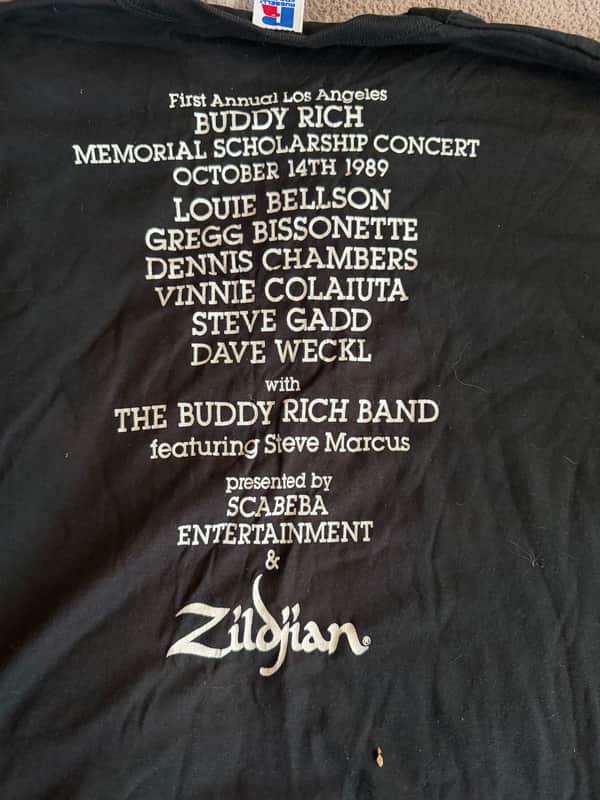 Zildjian Rare BUDDY RICH MEMORIAL t shirt GADD COLAIUTA WECKL image 1