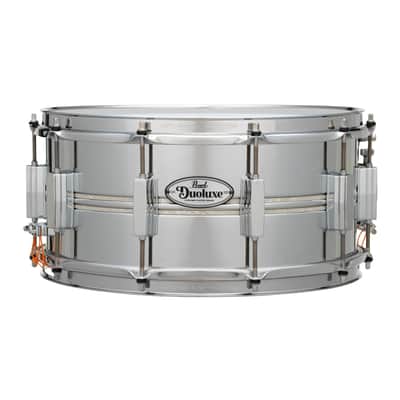 Pearl DUX1465BR Duoluxe 14x6.5" Chrome Over Brass Snare Drum