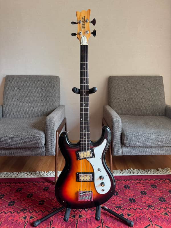 Univox Hi Flier Phase III Short Scale Bass Guitar MIJ - Vintage Sunburst image 1