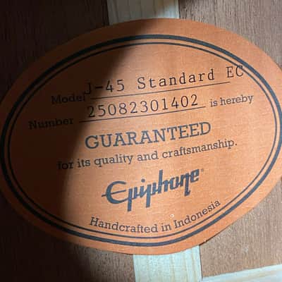 NEW! Epiphone Inspired by Gibson J-45 Standard EC Acoustic-Electric Guitar - Honeyburst - 5.5lbs - Gig Bag - Authorized Dealer - G07108 image 9