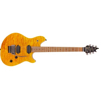 EVH Wolfgang WG Standard Quilted Top w/Baked Maple Neck - Transparent Amber image 5