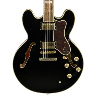 Epiphone Sheraton II Pro Ebony Semi-Hollow Electric Guitar 2019 (Used) image 1
