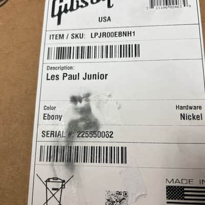 2025 Gibson Les Paul Junior Electric Guitar Ebony image 10