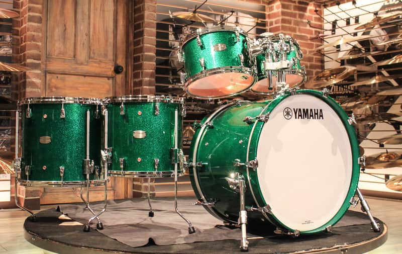 Yamaha Absolute Hybrid Maple 5-pieces Jade Green Sparkle Drum Set - Demo! image 1