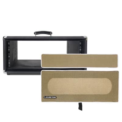 STVRC-4BK | Vintage 4U Amp Rack Case, 12.5" Depth with Rubber Feet, Dust Cover, Kickstand, Black image 4