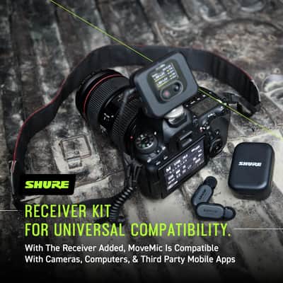 Mint Shure MoveMic Two Kit - Pro Wireless Lavalier Microphones with Camera Receiver for DSLRs, iPhone, Android, Mac & PC, 2 Bluetooth Mini Mics, 24 Hours Charge, IPX4, Portable Clip Lavs (MV-Two-KIT-Z7) image 9