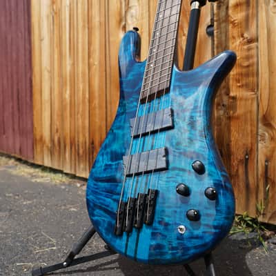 Spector NS Dimension 4 - Multi Scale Black & Blue 4-String Bass Guitar w/ Gig Bag image 6