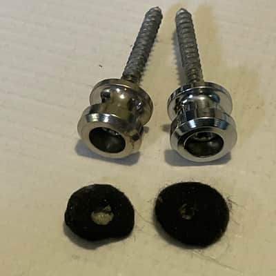 2000's Era Used Schaller Electric Guitar Chrome Strap Lock Buttons Set