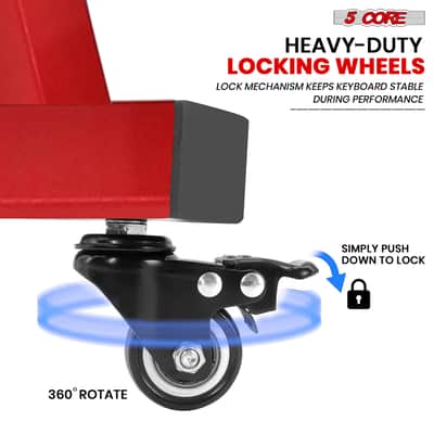 5 Core Keyboard Stand Z Shape Adjustable Foldable Heavy Duty Key Board Piano DJ Controller Stands image 6
