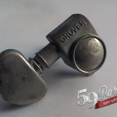 Set of 6 Grover Rotomatic Aged Nickel tuners w/bushings and screws Gibson, Les Paul, relic | 59 Parts image 4