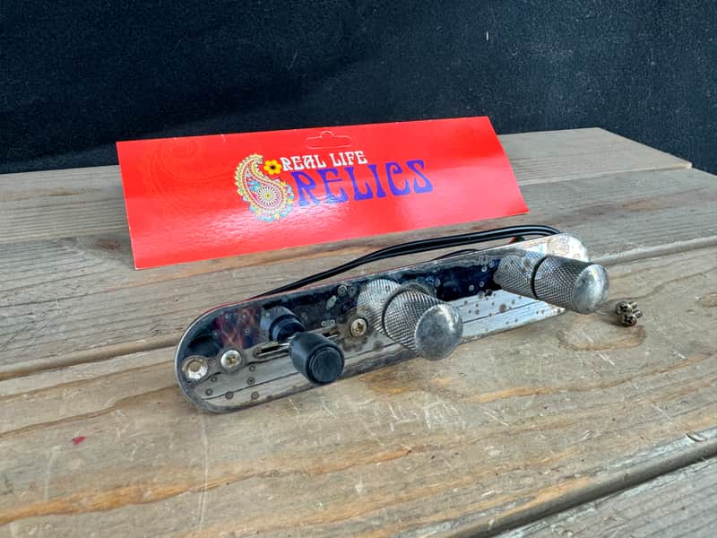 Real Life Relics Economy Aged Nickel Telecaster® Control Plate with Knobs (Pre-Wired Harness)    [V5] image 1