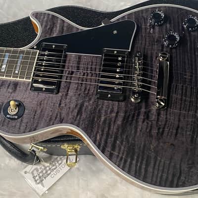 NEW! Gibson Dealer Select Custom Shop Les Paul Custom AAA Figured Flame Top - Transparent Black / Natural Back - Authorized Dealer - 8.8 lbs - G06805 image 8
