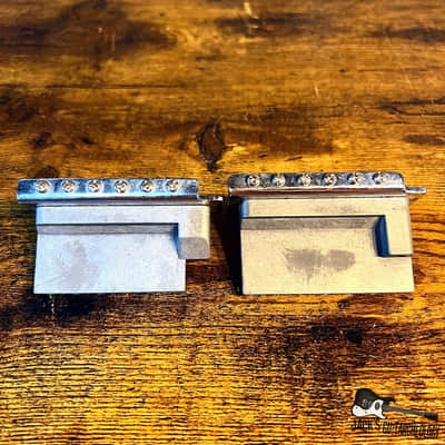 Lot of 2 S-Style Tremolos Bridge & Blocks Only (2000s - chrome) image 3