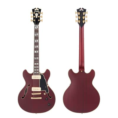 D'Angelico Deluxe Mini DC Satin Trans Wine w/Case image 6