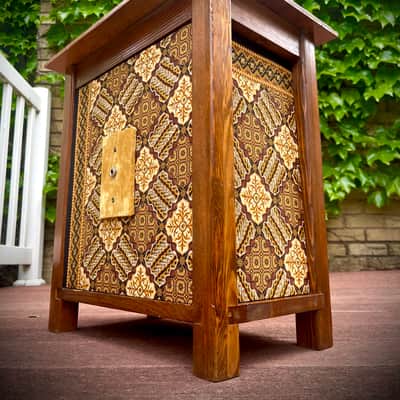 Rotary Connection Loaded 1x12 pine/plywood closed/semi open/open optional guitar speaker cabinet! Great sounding vintage Pyle inside. Handmade. Unique vintage styling and grill cloth. Switch craft jack. 2026 - Wood image 5