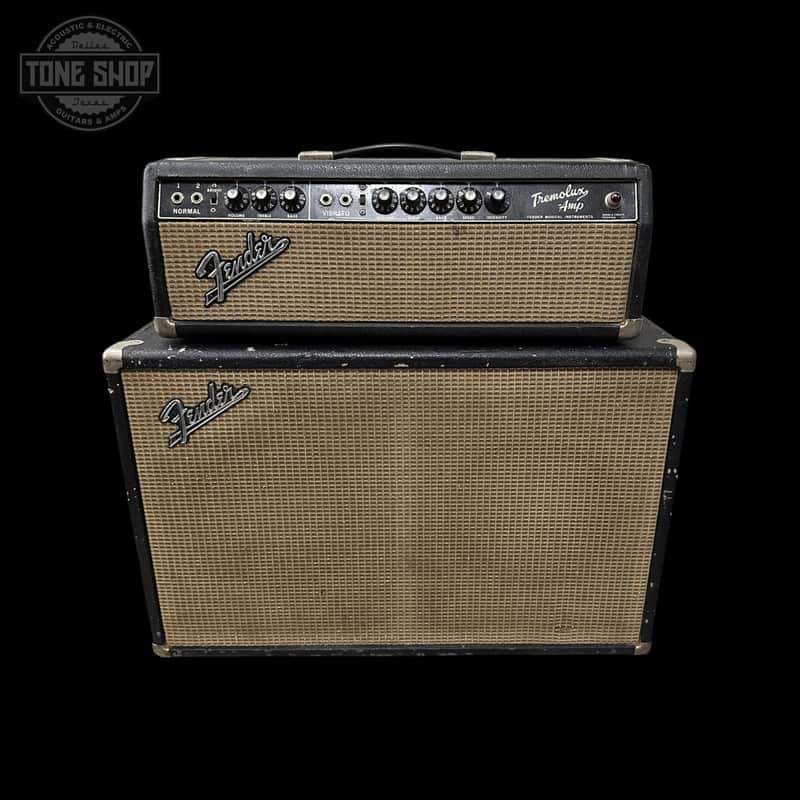 Vintage 1966 Fender Tremolux 35w Guitar Head w/ Matching 2x10 Cab TSU25640 image 1