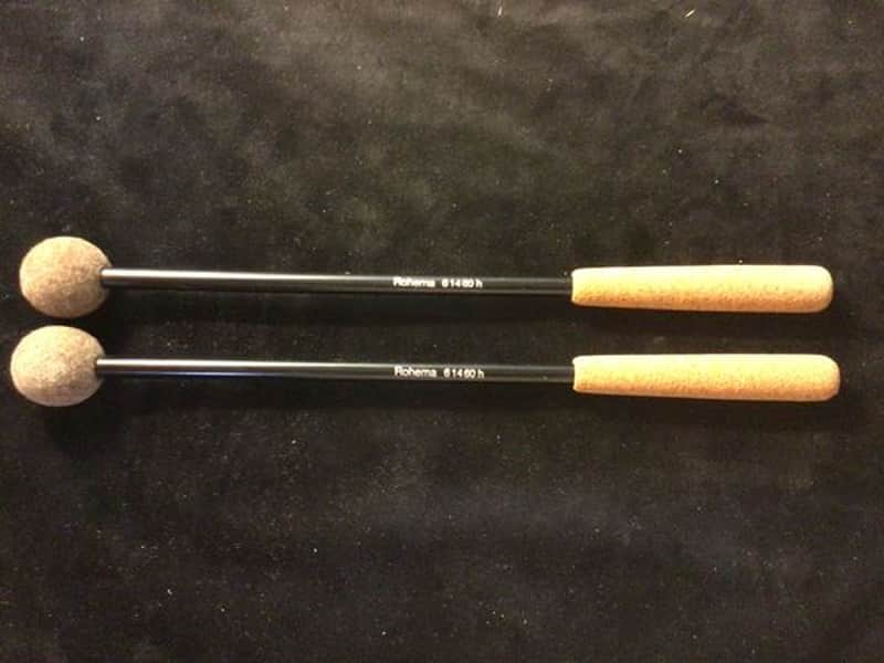 Rohema Percussion - Tambourine Mallet Hard Felt Ball (Made In America) Pair image 1