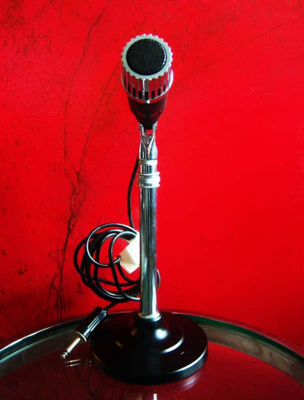 Vintage 1960's Claricon 38-040 dynamic microphone Hi Z w cable & stand Monarch Olson Lafayette image 1