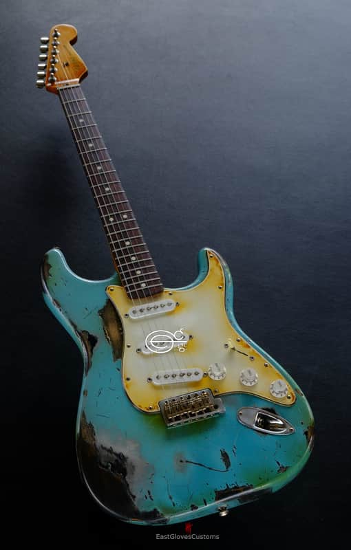 Fender Stratocaster 50th Anniversary Daphne Blue/Silver Aged Relic image 1