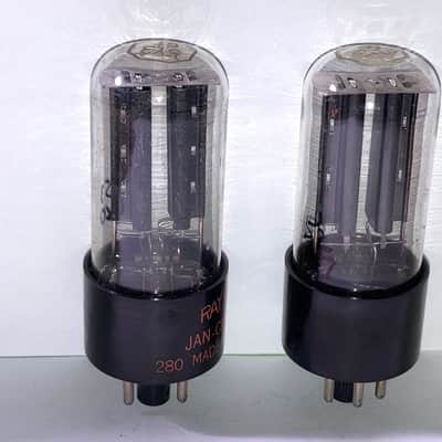 1953 Raytheon 5Y3GT JAN Mil-Spec Rectifier Tubes, Matched Pair, Tested, Matched Codes image 2