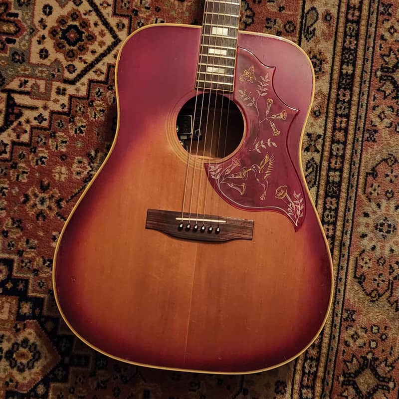 1976 Gibson Hummingbird Cherry Sunburst w/ OHSC | LR Baggs Dual Source, Medium Aged Naturally image 1