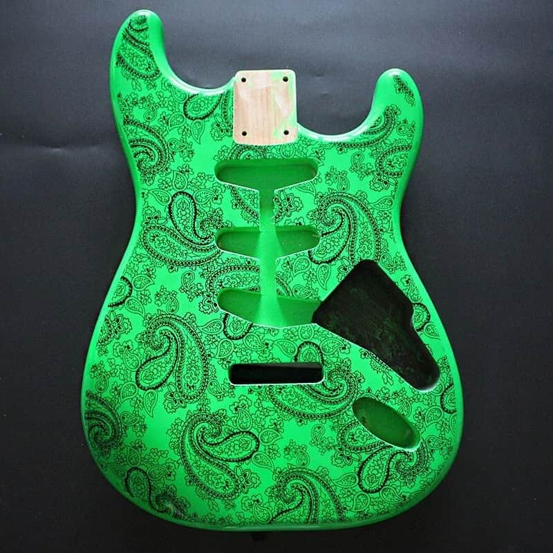 Paisley Green Alder Wood Guitar Stratocaster Strat Style Body image 1