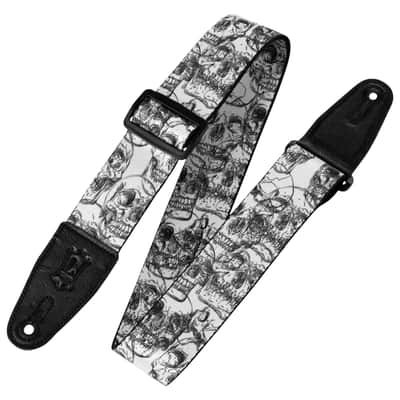 MPD2-048 Sangle en Polyester Design 048 White and Black Skulls Levy s image 1