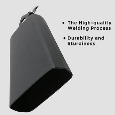 Cowbell, Steel Cowbell 7- inch Hand Percussion Cowbells Based on Quenching Process for Drum Set，Drum Key image 3