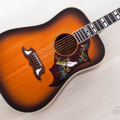 1991 Orville by Gibson Dove Vintage Sunburst Dreadnought Acoustic Electric Guitar w/ Case image 1