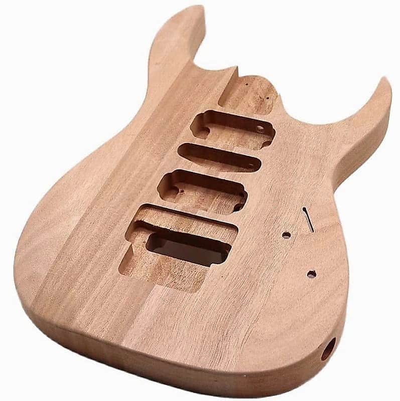 Mahogany Wood HSH Guitar Double Cutaway Body image 1