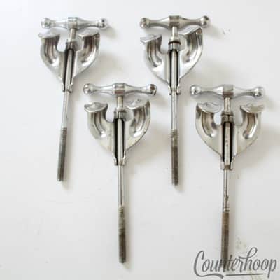 *Slingerland 4x Radio King Bass Drum Tension T-Rods+Claws Bow-Tie Chrome 40s USA image 2