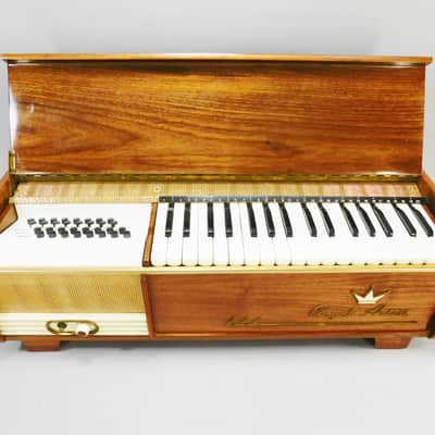 1950s Vintage Farfisa Royal Artist Model III Portable Chord Organ Brown Natural Wood Made in Italy image 5